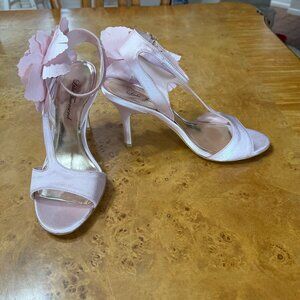 NEW Lulu Townsend Pink Hells with Silk Flower sz 8.5